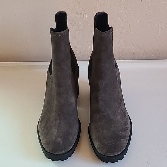 Vince Henderson Weatherproof Suede Chelsea Chunky Ankle Boot Gray Size 10 EU 40 - Picture 2 of 13